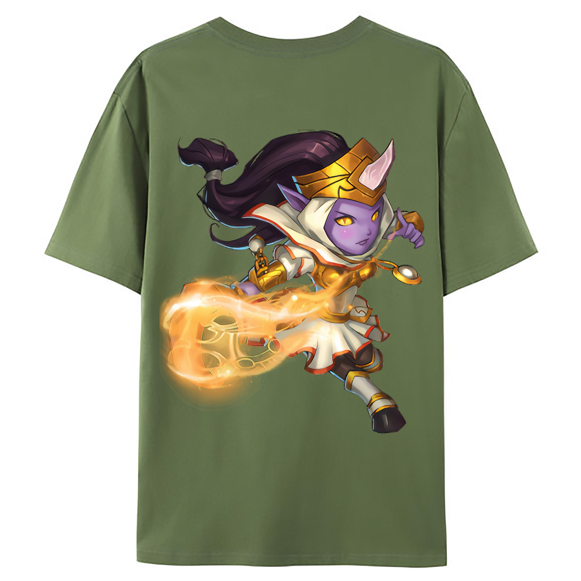 （画像用） リーグ・オブ・レジェンド League of Legends LOL 綿100％ メンズ半袖Tシャツ（バックプリント） 通気性